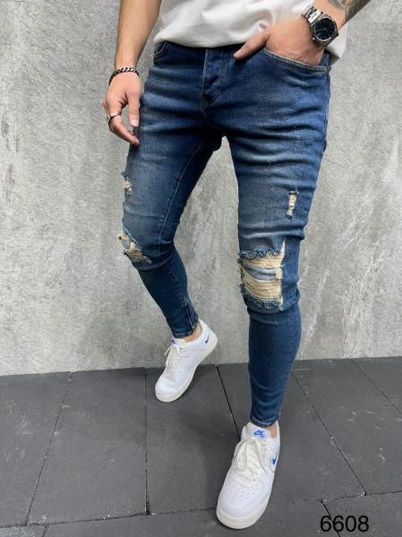BLUGI SLIM CASUAL PATCHES BLUE BGAS745(6608)