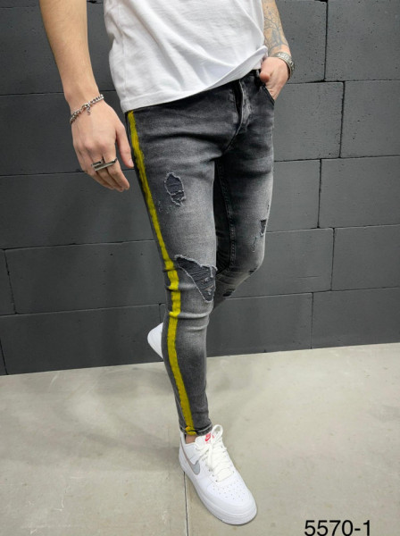 SLIM FIT JEANS STRIPED YELLOW CODE : BGAS559(5570-1)