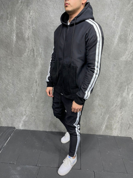 STRIPED ZIPPER TRACKSUIT BLACK TRAS88(2043)
