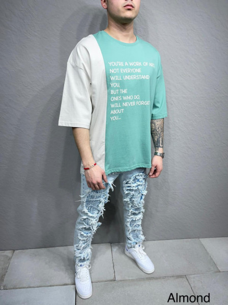 BICOLOR WORK OF ART ALMOND T-SHIRT TSAS288(6119)