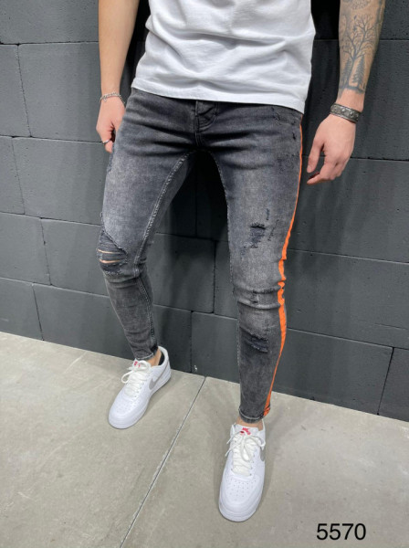 SLIM FIT JEANS STRIPED ORANGE CODE : BGAS558(5570)