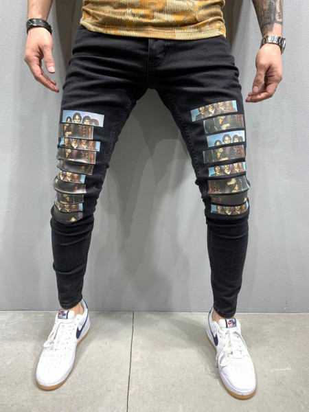 SLIM FIT PICTURE  JEANS BLACK CODE: BGAS429