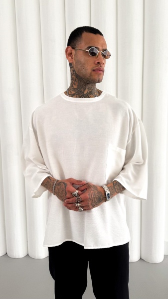 TRICOU OVERSIZE DIN IN WHITE TSMH18(M25-06)