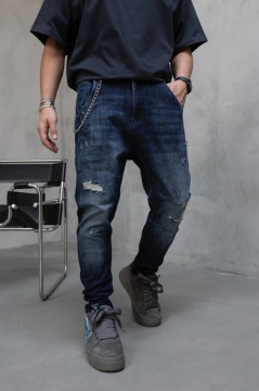 BLUGI LOOSE FIT CU LANT, EFECT VINTAGE BGBLACK13(17418) - Img 3