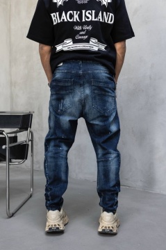 BLUGI LOOSE FIT CU LANT, RUPTURI SI EFECT STROPIT BGBLACK6(17409) - Img 5