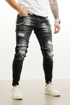 BLUGI MVP CU PETICE SLIM FIT BLACK BGAS1138(9771) - Img 1