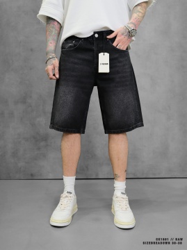 BLUGI SCURȚI BAGGY DENIM RAW BLACK FADED PSAS214(1801) - Img 2