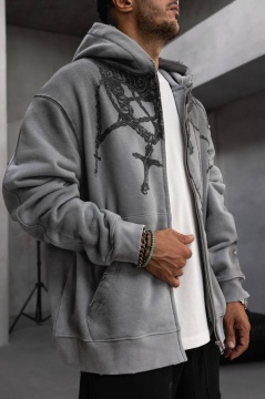 HANORAC OVERSIZE CRUCIFIX GREY HNBLACK2(1948)