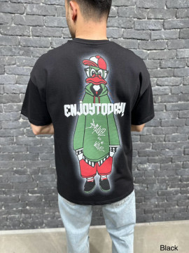 TRICOU OVERSIZED ENJOY BLACK TSAS434(24BRS-049) - Img 1