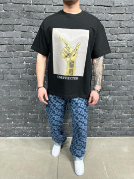 TRICOU OVERSIZED UNEFFECTED GOLD BLACK TSAS422(UN-106) - Img 2