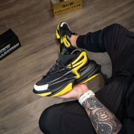 ADIDASI BARBATI SNEAKERS BLACK-YELLOW ABBM6(063) - Img 4