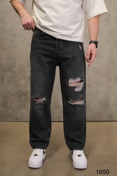 BLUGI BARBATI RELAXED FIT RUPTI – BLACK WASHED STREETWEAR