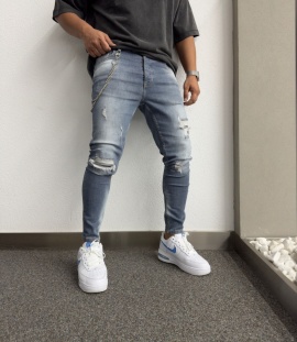 BLUGI SKINNY FIT PATCHES GREY-BLUE BGKM7(1080) - Img 1