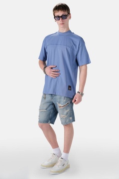 TRICOU BARBATI OVERSIZED ICE-BLUE MINIMAL TECH STREETWEAR - Img 2