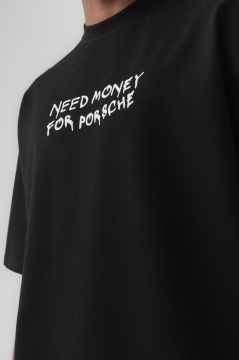 TRICOU OVERSIZE NEED MONEY FOR PORSCHE – BLACK TSES4(174) - Img 3