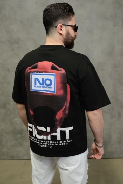 TRICOU OVERSIZED NO SURRENDER FIGHT BLACK TSAS476(HG263)