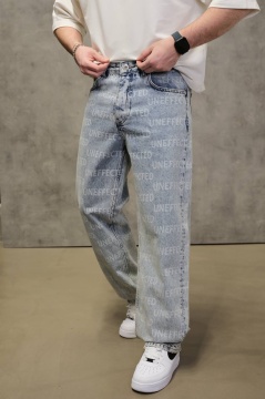 BLUGI BAGGY FIT LIGHT BLUE PRINT – STATEMENT STREET DENIM