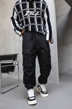 PANTALONI JOGGERS CARGO RELAXED FIT – STREETWEAR BLACK BGBLACK5(17382) - Img 4