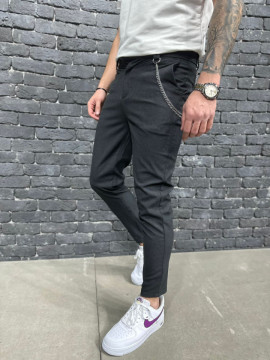 PANTALONI SLIM FIT ZIPPER ANTHRACITE BGAS1123(1044-5,6) - Img 2