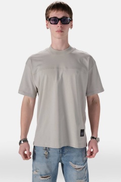 TRICOU BARBATI OVERSIZED GREY MINIMAL TECH STREETWEAR