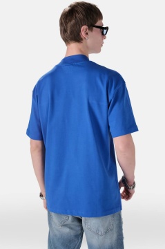 TRICOU BARBATI OVERSIZED SAX-BLUE MINIMAL TECH STREETWEAR - Img 2