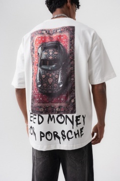 TRICOU OVERSIZE NEED MONEY FOR PORSCHE – WHITE TSES3(174)