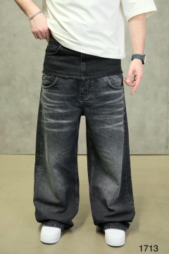 BLUGI BAGGY FIT GREY WASHED WITH LAYER EFFECT – STATEMENT STREETWEAR BGAS1190(C1713) - Img 2