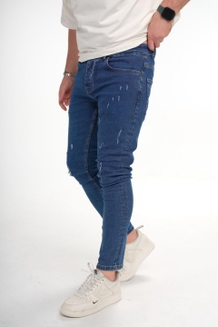 BLUGI SKINNY BĂRBAȚI DENIM STRETCH BLUE DISTRESSED BGAS1165(9632)
