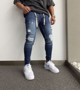BLUGI SKINNY FIT PATCHES DARK-BLUE BGKM3(1112-3) - Img 1