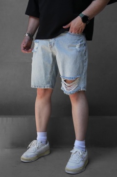 PANTALONI SCURTI RUPTI BLUE-WHITE PSAS210(ES3249) - Img 1