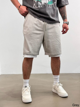 PANTALONI SCURTI ZIPPER GREY PSAS193(AJ6411) - Img 1