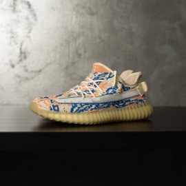 SNEAKERS BARBATI YEEZY SPLY-350 STREETWEAR ORANGE BLUE CAMO ABYZ23 - Img 4