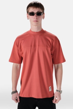TRICOU BARBATI OVERSIZED TILE-RED MINIMAL TECH STREETWEAR - Img 2