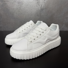 ADIDASI SNEAKERS BARBATI ALL WHITE PLATFORM STREETWEAR - Img 5