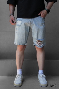 PANTALONI SCURTI RUPTI BLUE-WHITE PSAS210(ES3249) - Img 2