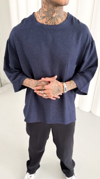TRICOU OVERSIZE DIN IN NAVY-BLUE TSMH19(M25-06) - Img 1