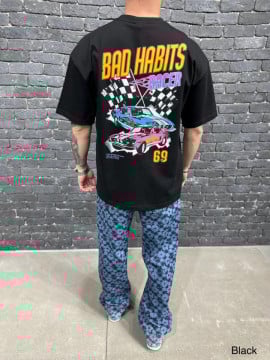 TRICOU OVERSIZED UNEFFECTED RACER BLACK TSAS424(UN-100) - Img 1