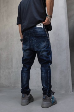 BLUGI LOOSE FIT CU LANT, EFECT VINTAGE BGBLACK13(17418) - Img 5