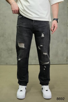 BLUGI RELAXED FIT BLACK DESTROYED – URBAN STREET STYLE