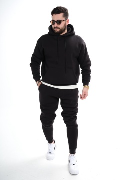 SET TRENING PRM FASHION OVERSIZED PREMIUM BLACK TRAS213(6079)