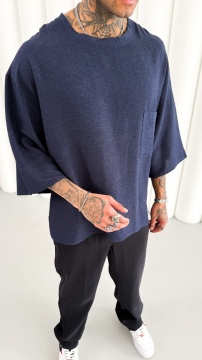 TRICOU OVERSIZE DIN IN NAVY-BLUE TSMH19(M25-06) - Img 2