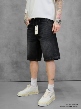 BLUGI SCURȚI BAGGY DENIM RAW BLACK FADED PSAS214(1801)