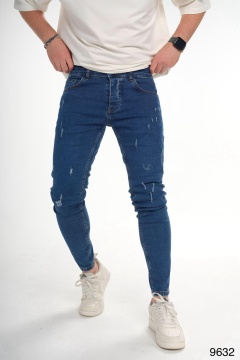 BLUGI SKINNY BĂRBAȚI DENIM STRETCH BLUE DISTRESSED BGAS1165(9632) - Img 2