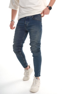 BLUGI SKINNY BĂRBAȚI DENIM STRETCH BLUE WASHED BGAS1161(9729) - Img 2