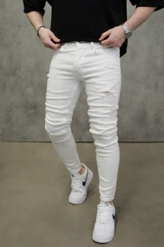 BLUGI SLIM FIT WHITE DESTROYED – CLEAN URBAN STYLE