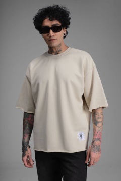 TRICOU BARBATI OVERSIZED STONE RAW EDGE STREETWEAR