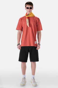 TRICOU BARBATI OVERSIZED TILE-RED MINIMAL TECH STREETWEAR - Img 3