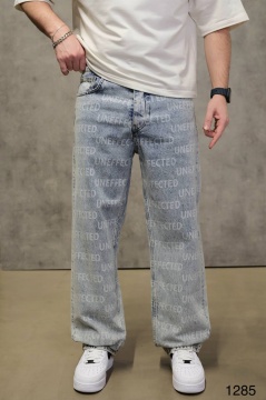 BLUGI BAGGY FIT LIGHT BLUE PRINT – STATEMENT STREET DENIM - Img 3