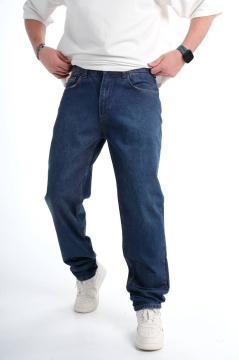 BLUGI BĂRBAȚI DENIM RELAXED FIT JOGGER CLASSIC DARK-BLUE BGAS1169(9868) - Img 2