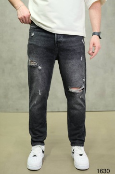 BLUGI RELAXED FIT GREY BLACK DESTROYED – URBAN DISTRESSED DENIM